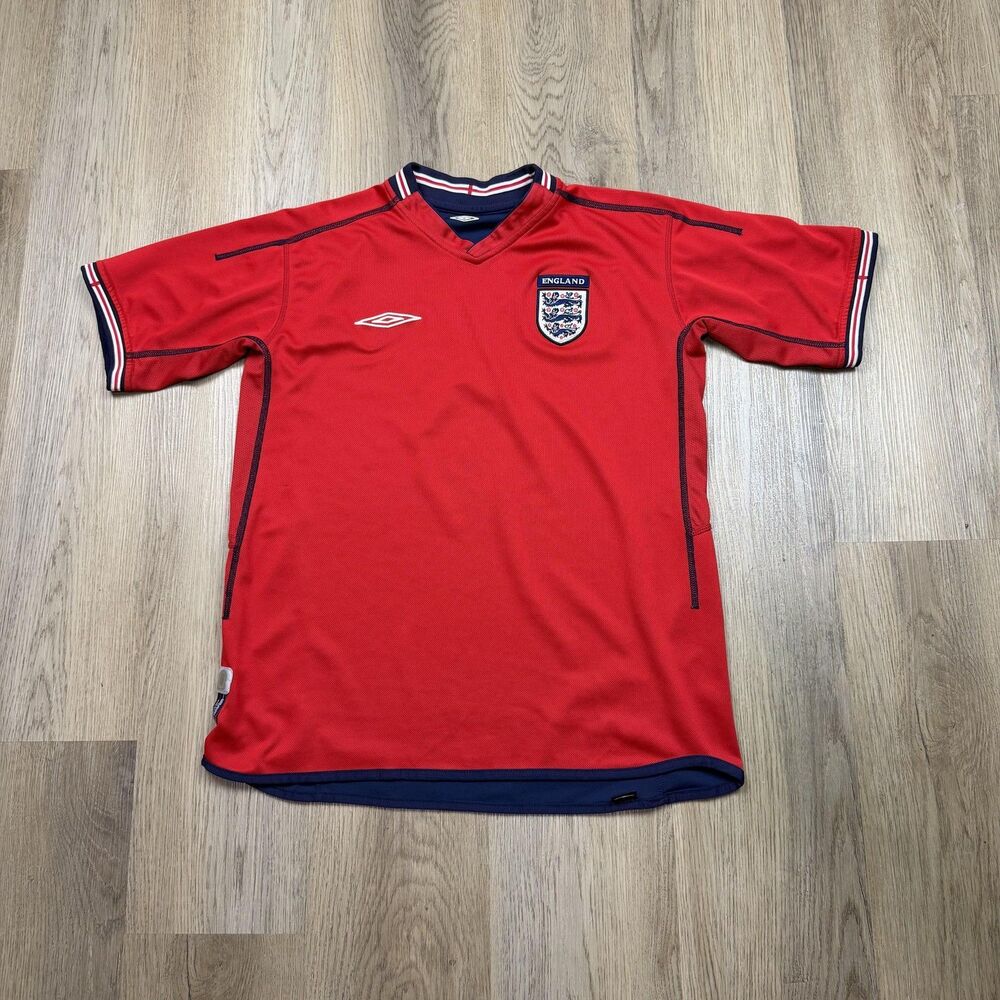 Vintage England Jersey Mens Large Red Umbro Soccer National Team Reversible